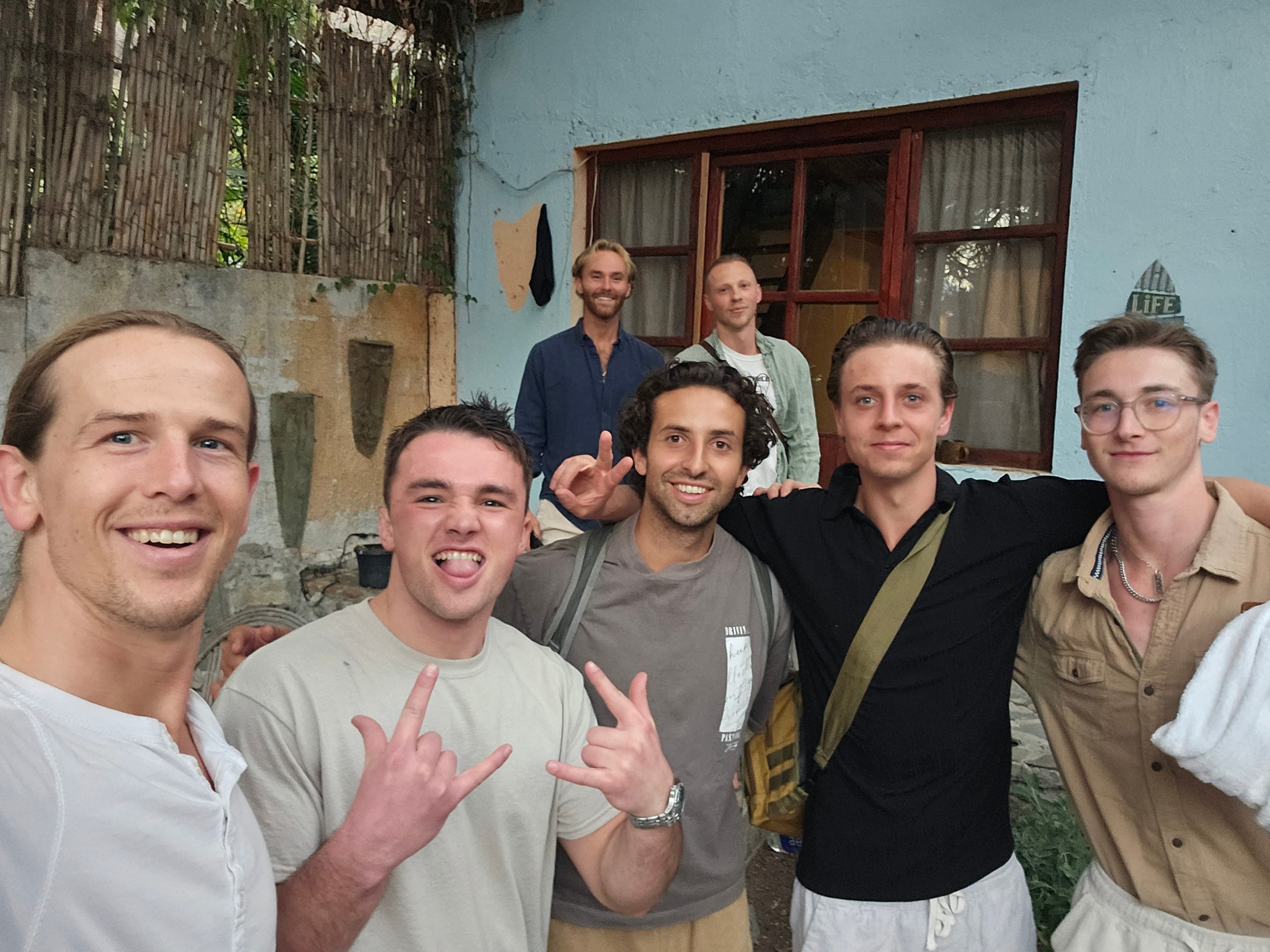Community gathered at the residency