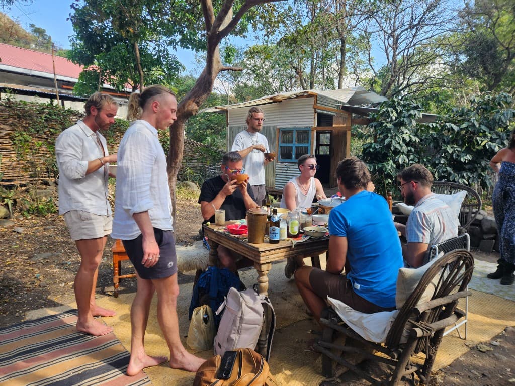 Brotherhood sharing a meal