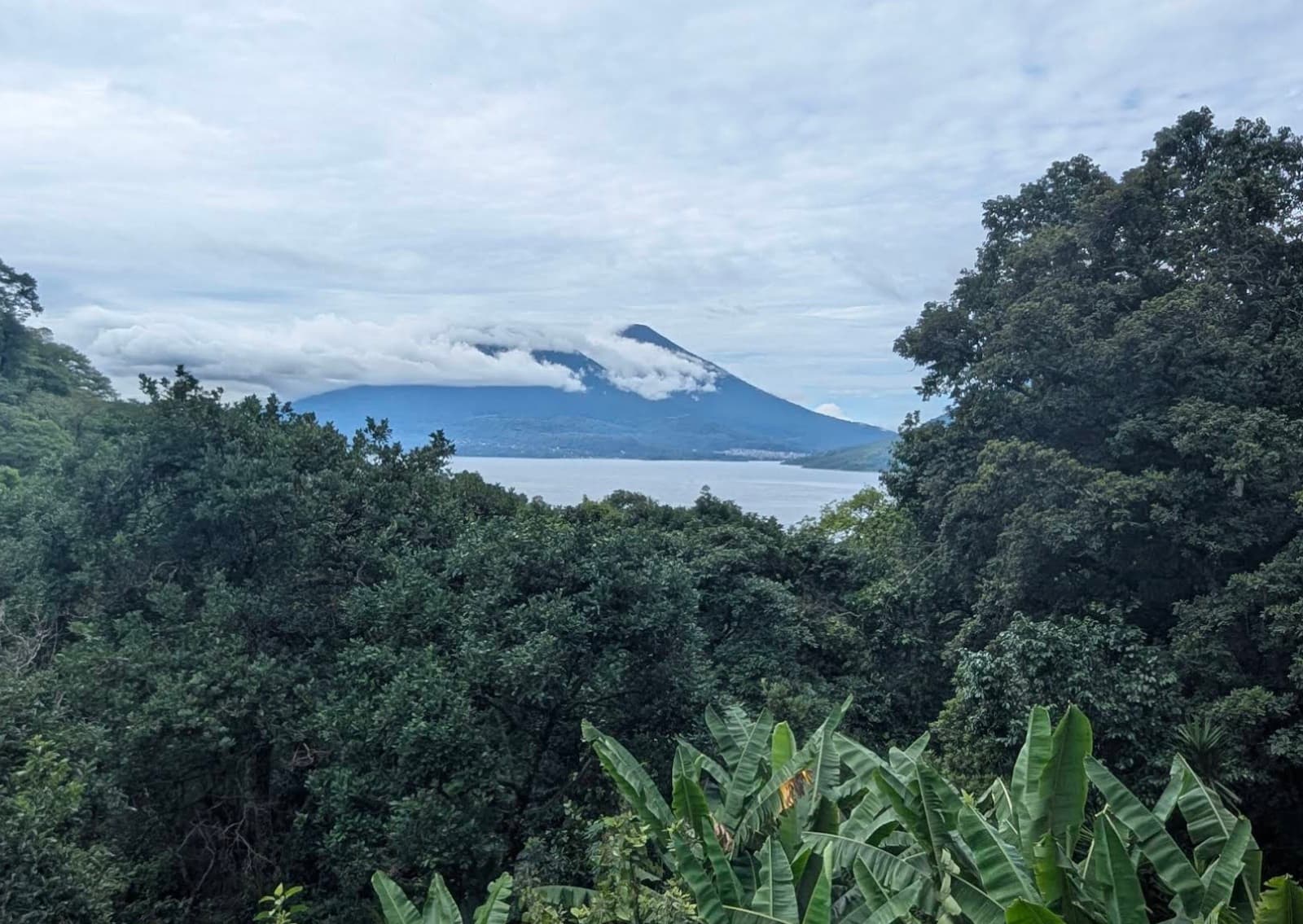Lake Atitlán and the volcano seen from the property