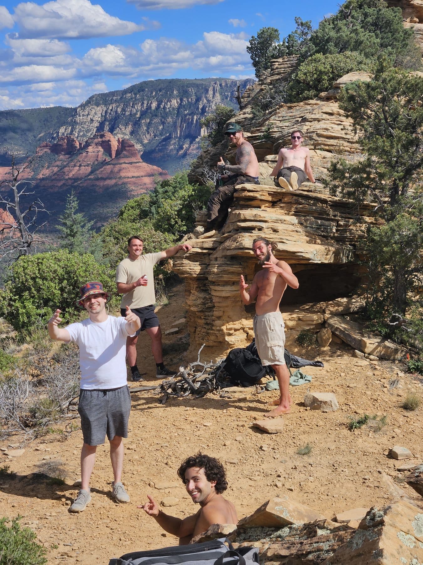 Builders on a canyon trail together